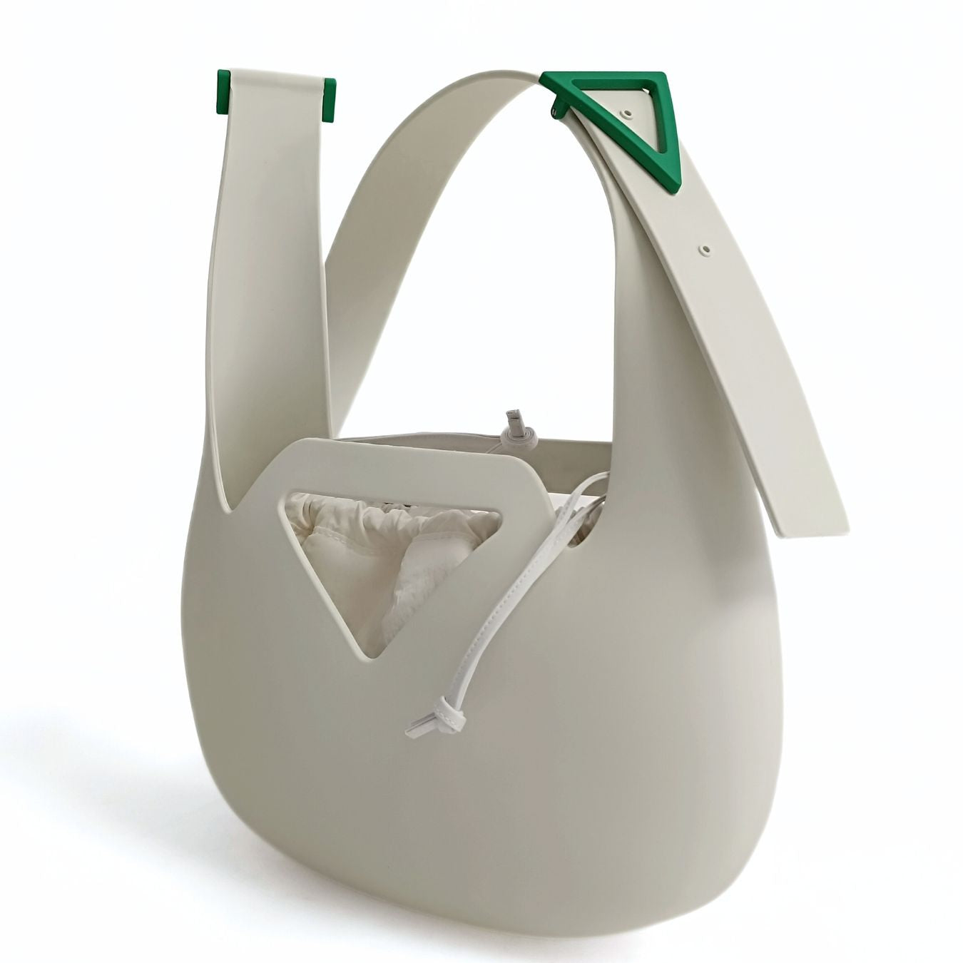 Bottega Veneta borsa Small Punch Rubber in gomma bianca