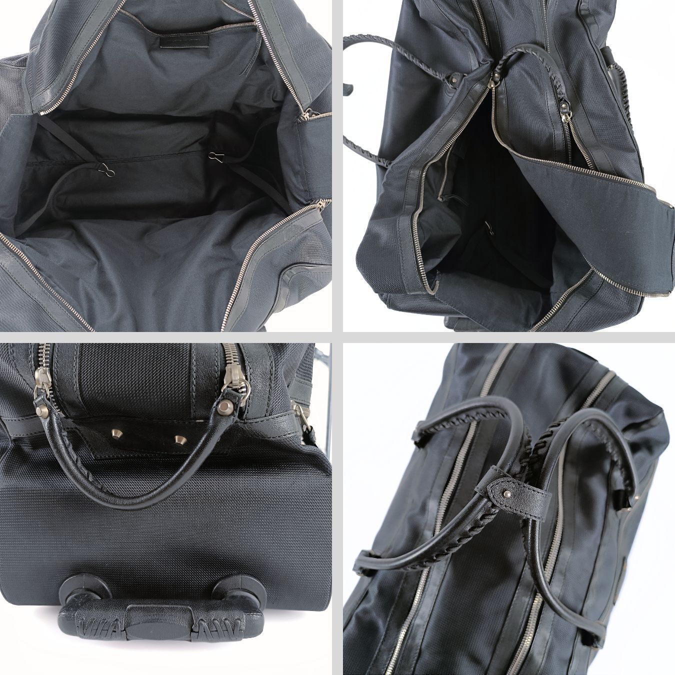 Balenciaga valigia Trolley in tela e pelle nera