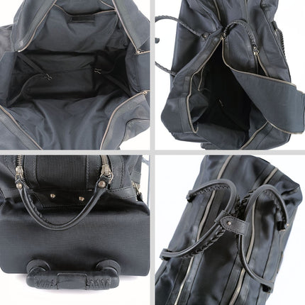 Balenciaga valigia Trolley in tela e pelle nera