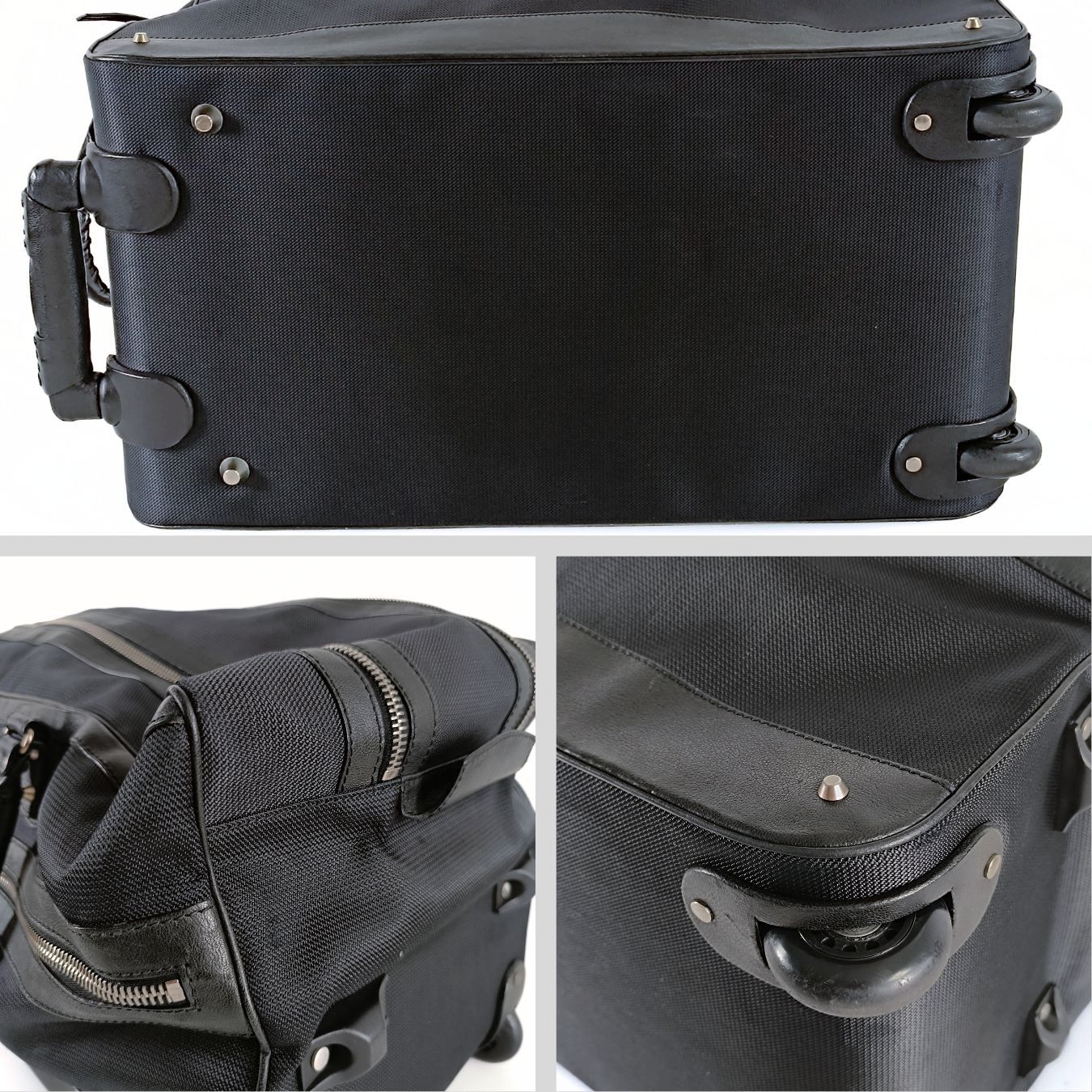 Balenciaga valigia Trolley in tela e pelle nera