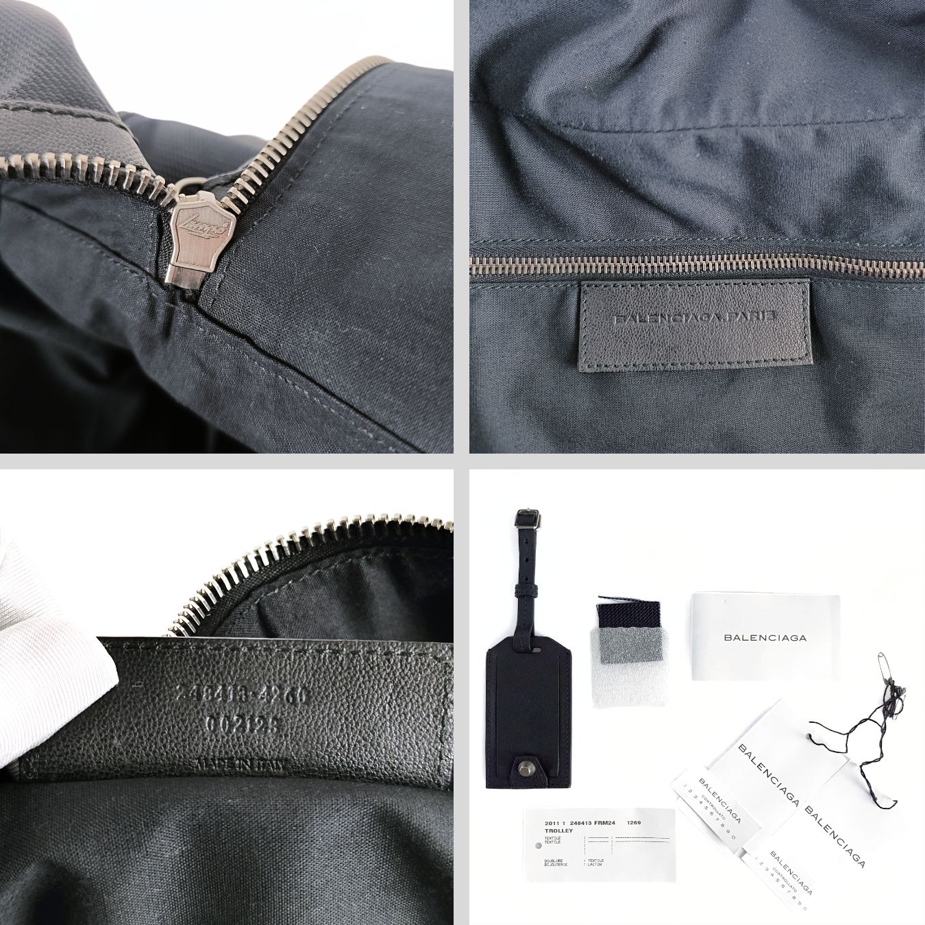 Balenciaga valigia Trolley in tela e pelle nera