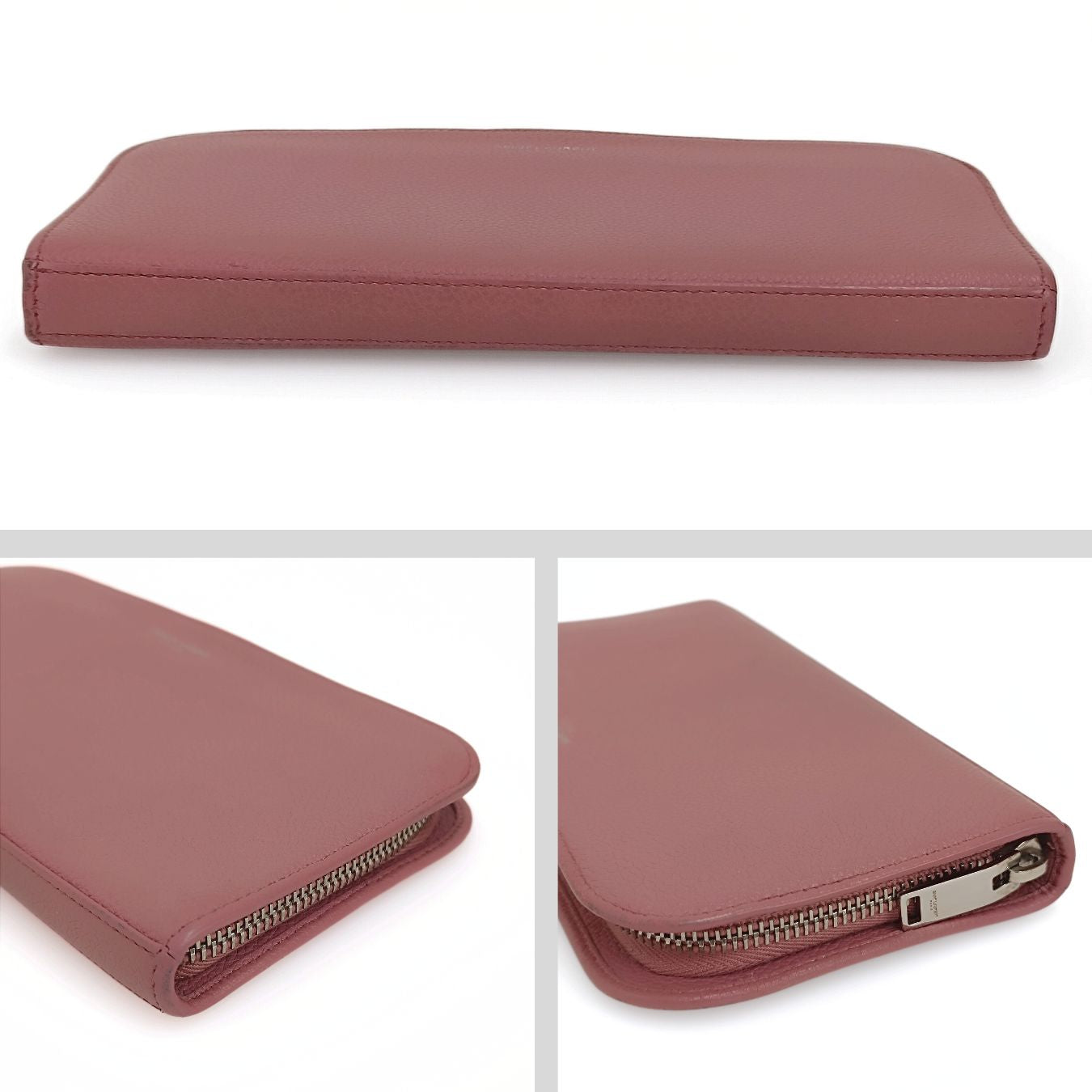 Saint Laurent portafoglio lungo Paris in pelle rosa