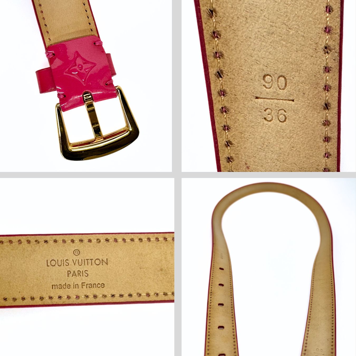 Louis Vuitton cintura donna in pelle verniciata monogram