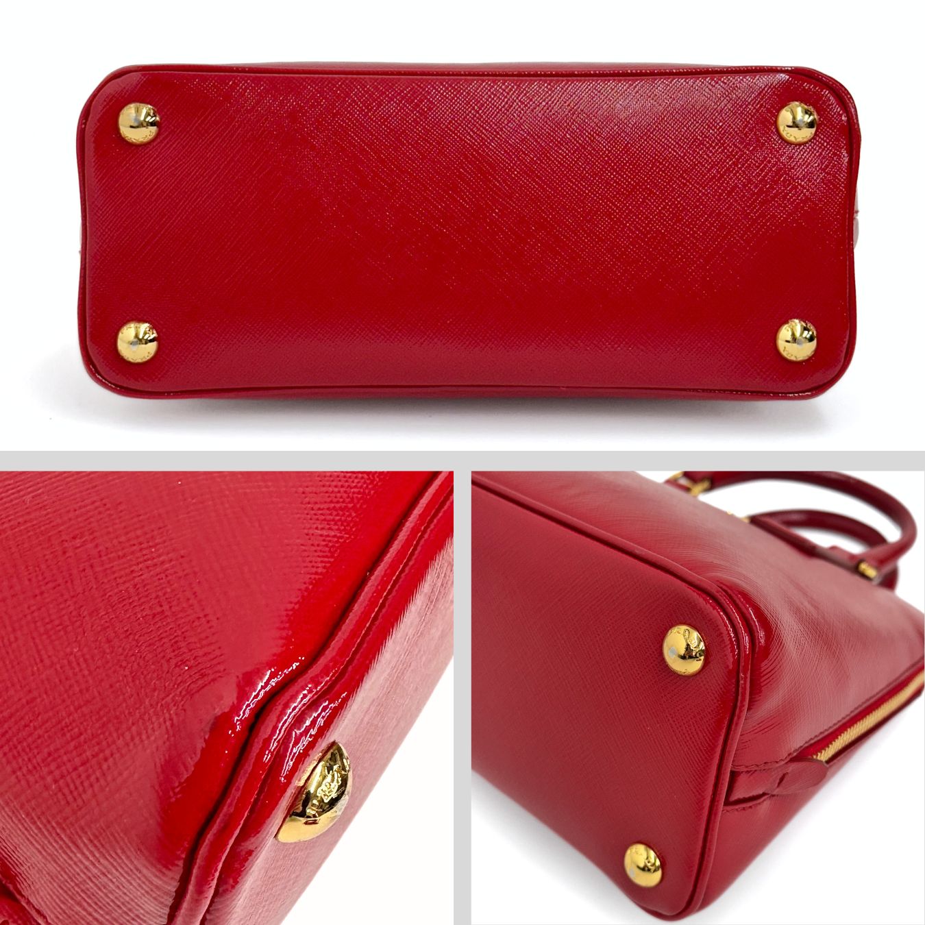 Prada borsa a tracolla Promenade in vernice rossa