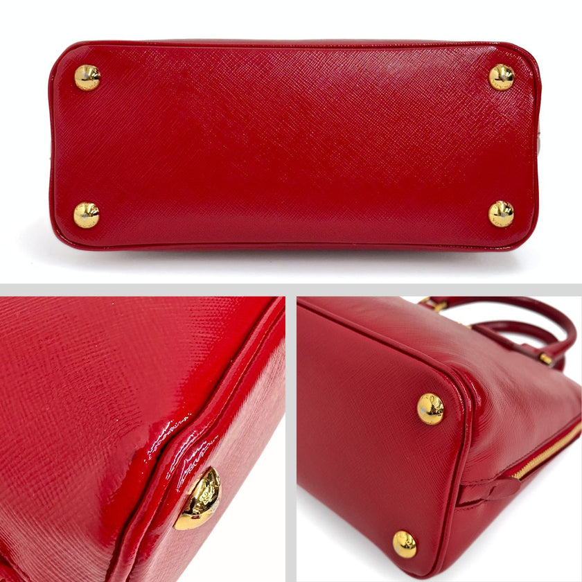 Prada borsa a tracolla Promenade in vernice rossa