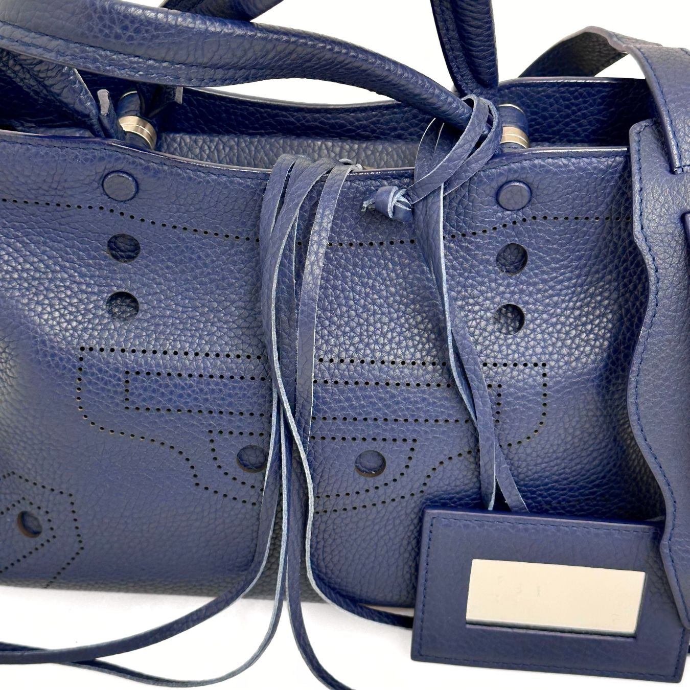 Balenciaga Blackout City borsa in pelle blu