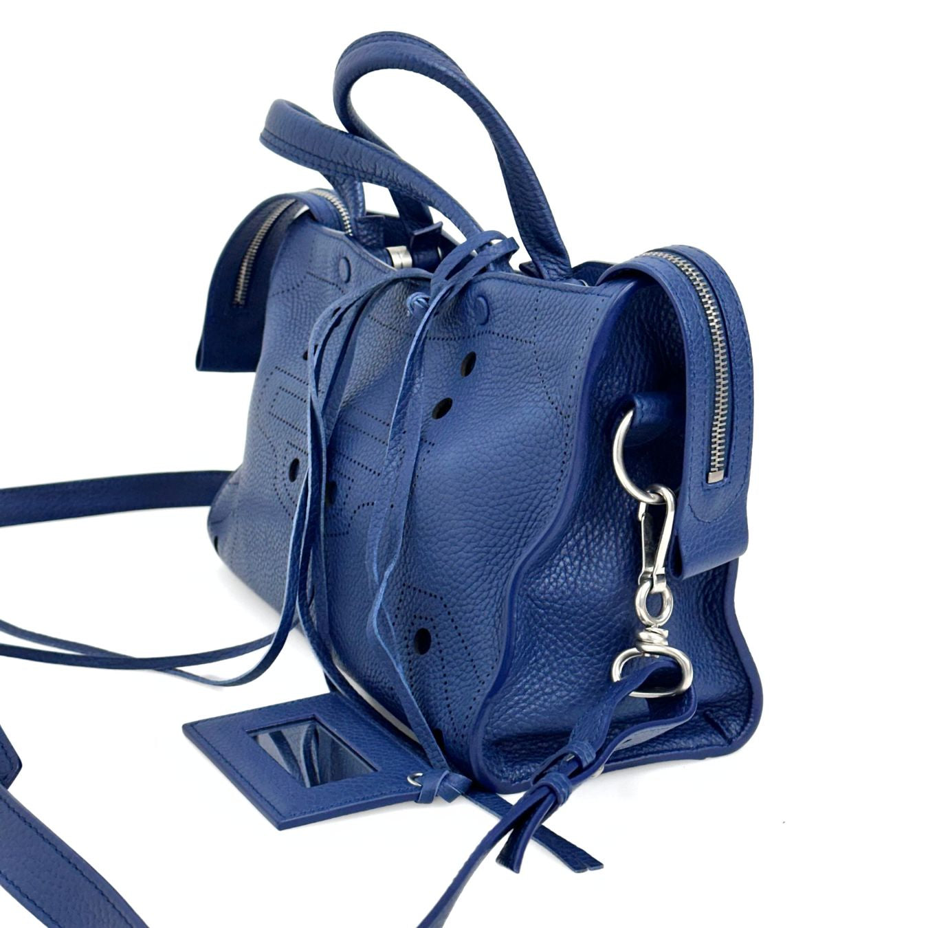 Balenciaga Blackout City borsa in pelle blu
