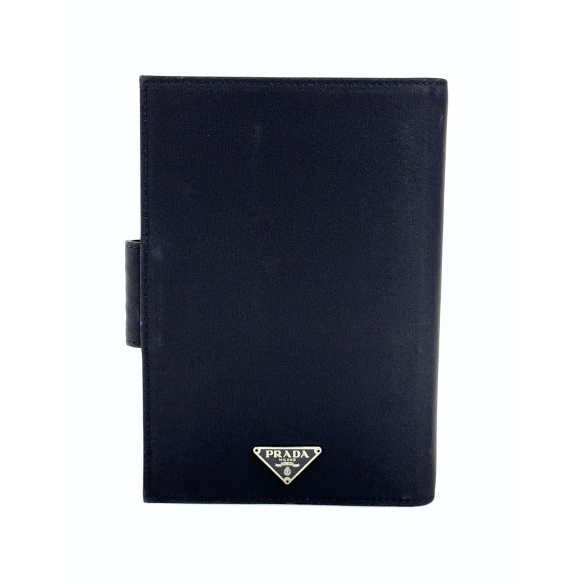 Prada copertina per agenda in tela vela nera