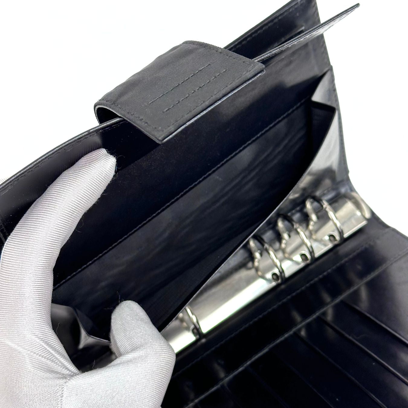 Prada copertina per agenda in tela vela nera