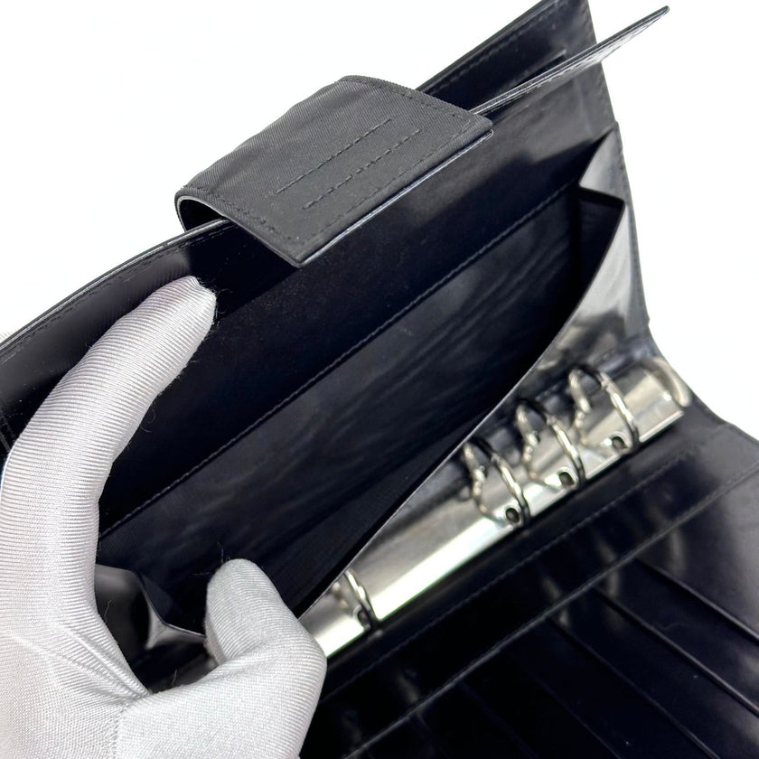 Prada copertina per agenda in tela vela nera