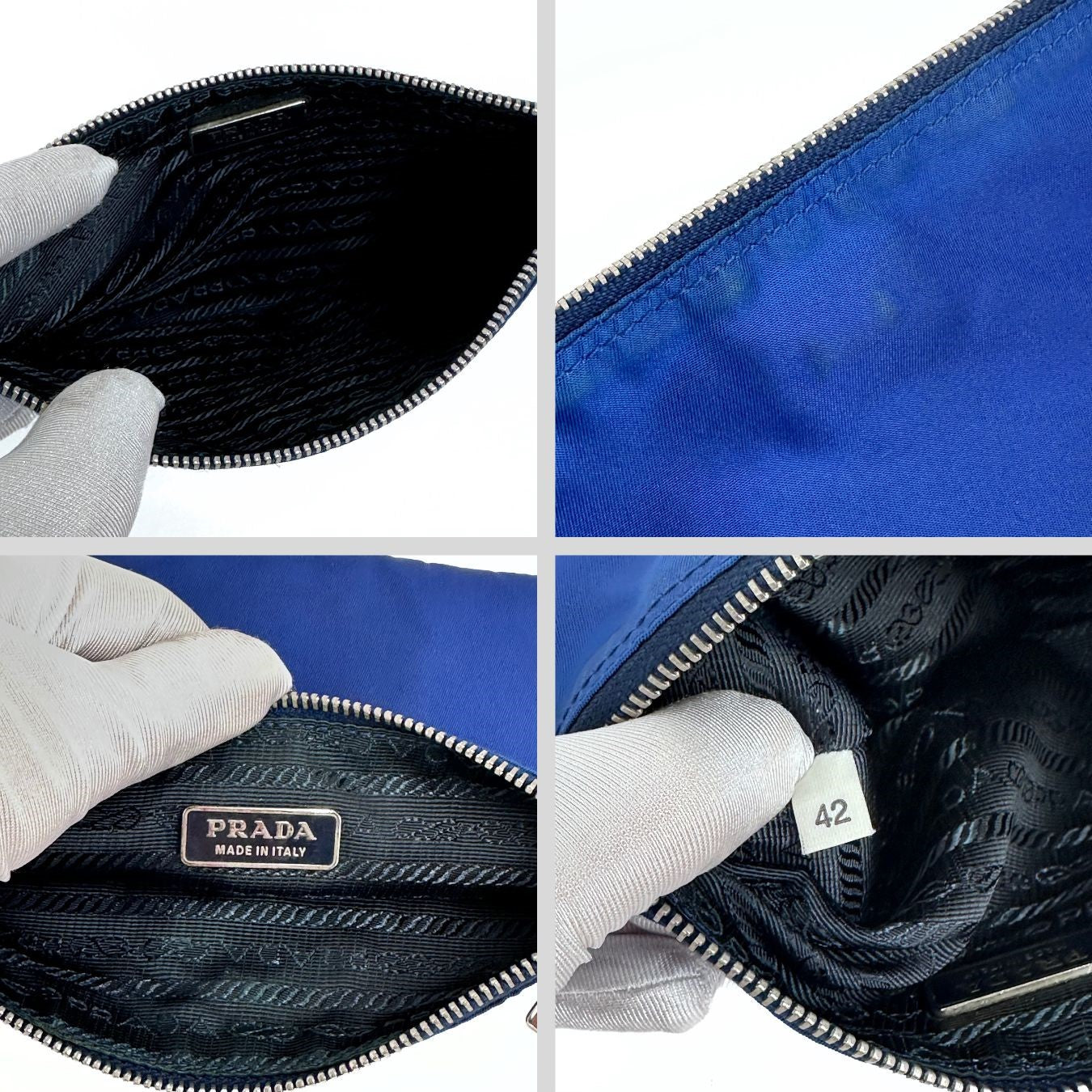 Prada pouch in nylon e saffiano