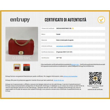 Chanel borsa a tracolla Boy 25 in pelle rossa