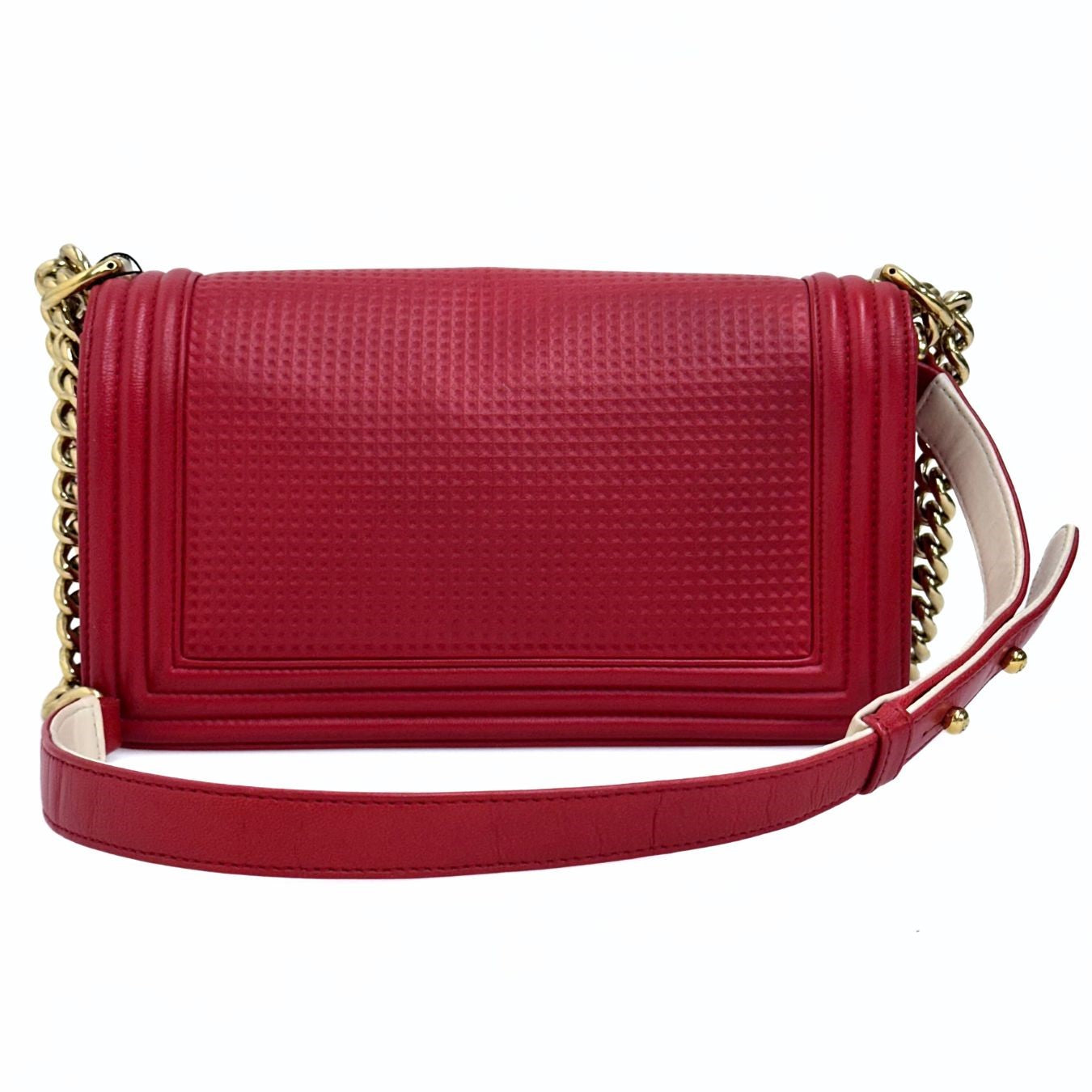 Chanel borsa a tracolla Boy 25 in pelle rossa