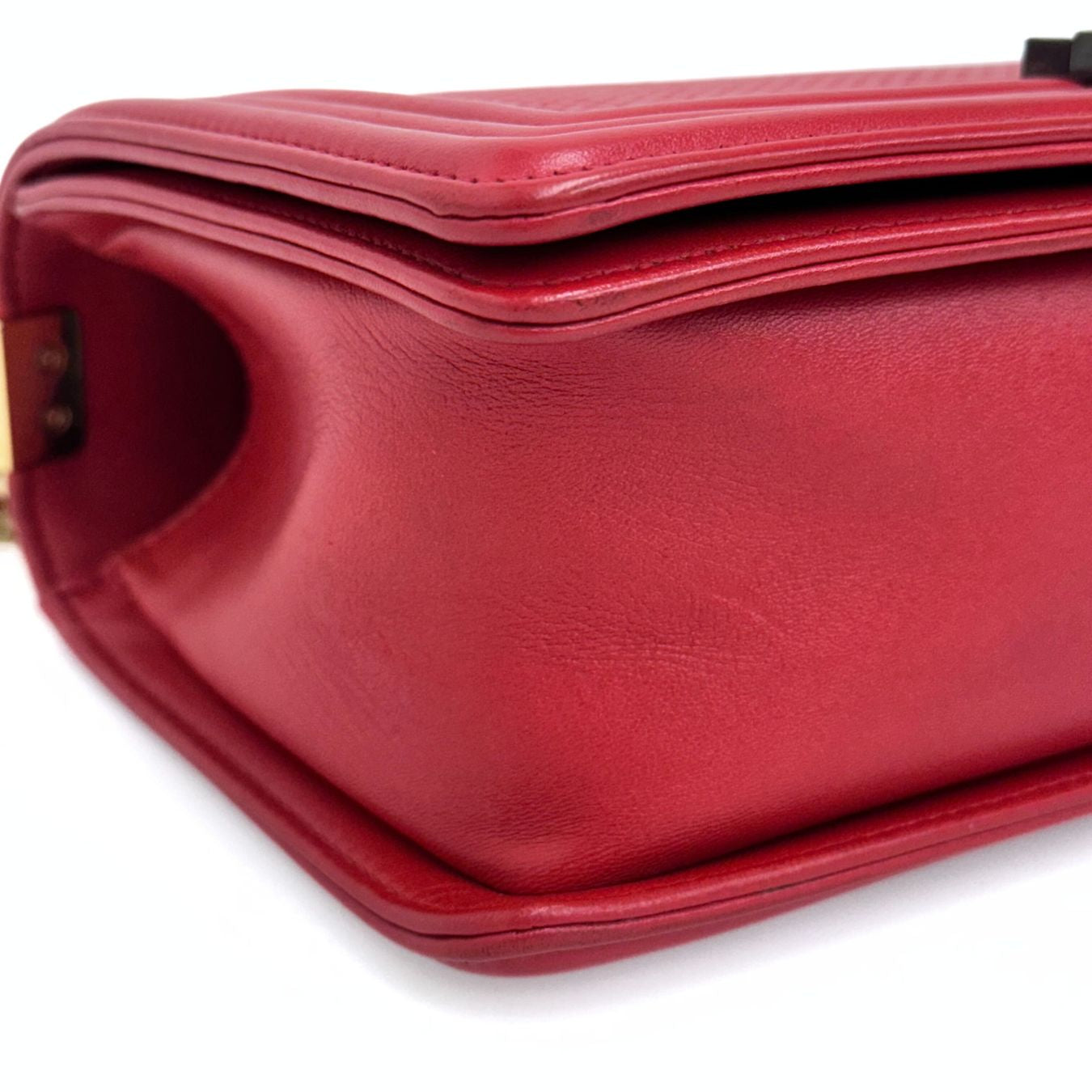 Chanel borsa a tracolla Boy 25 in pelle rossa