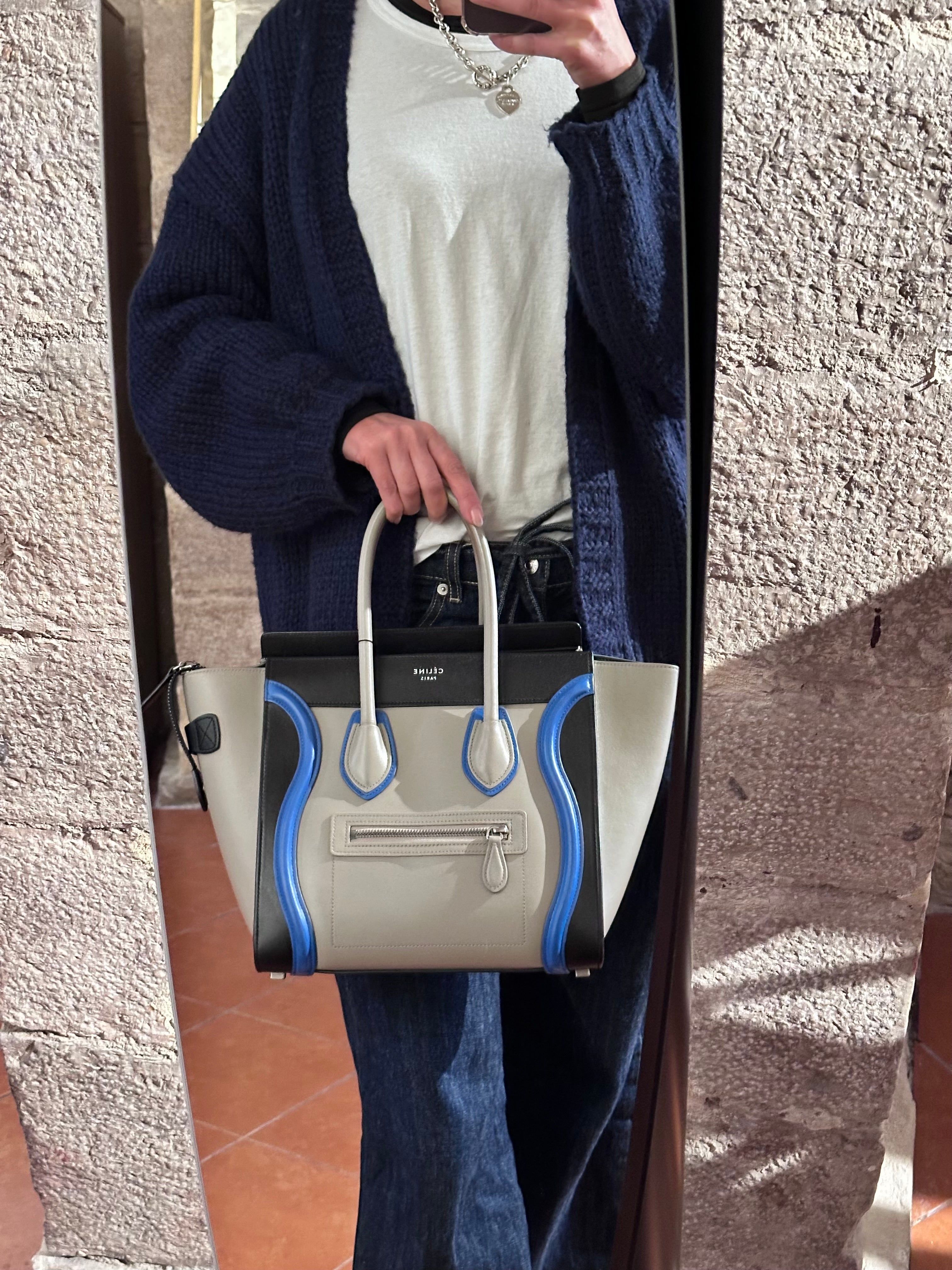 Celine Luggage Micro in pelle multicolore