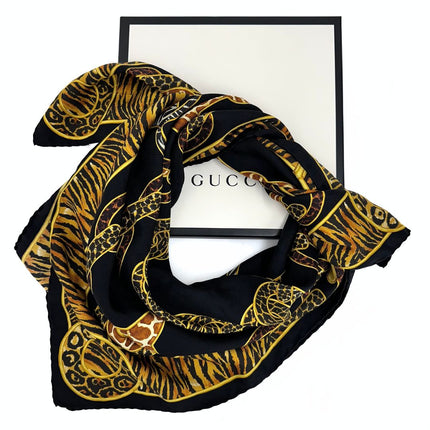 Gucci foulard Horsebit animalier in seta