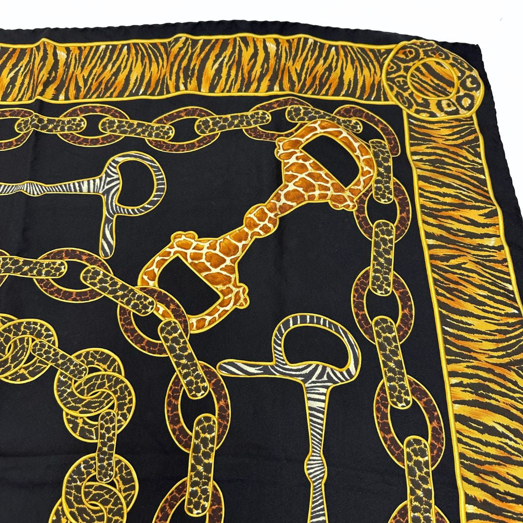 Gucci foulard Horsebit animalier in seta