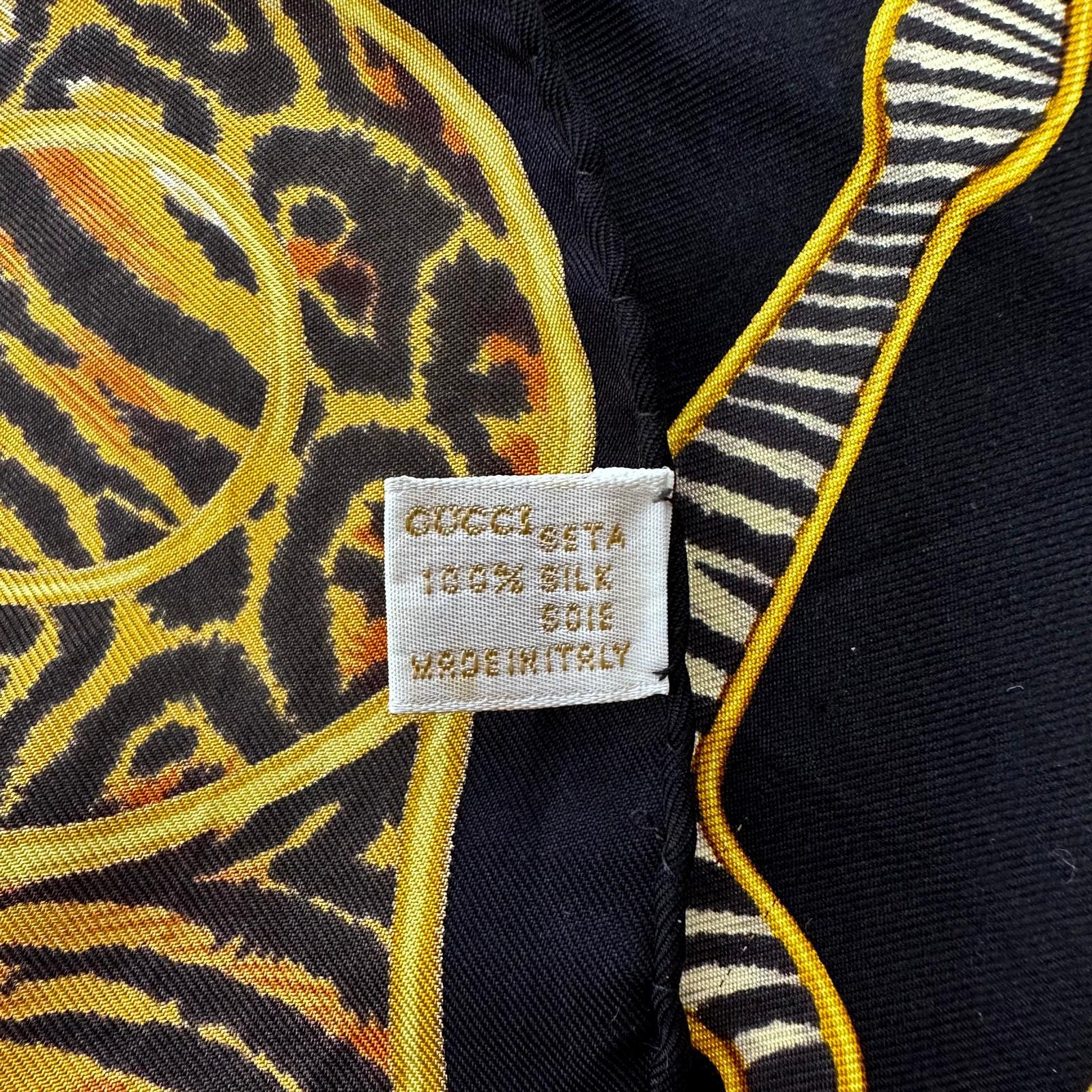 Gucci foulard Horsebit animalier in seta