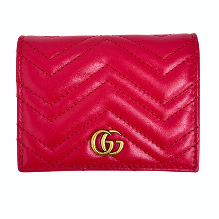 Gucci portafoglio compatto Marmont GG in pelle rossa