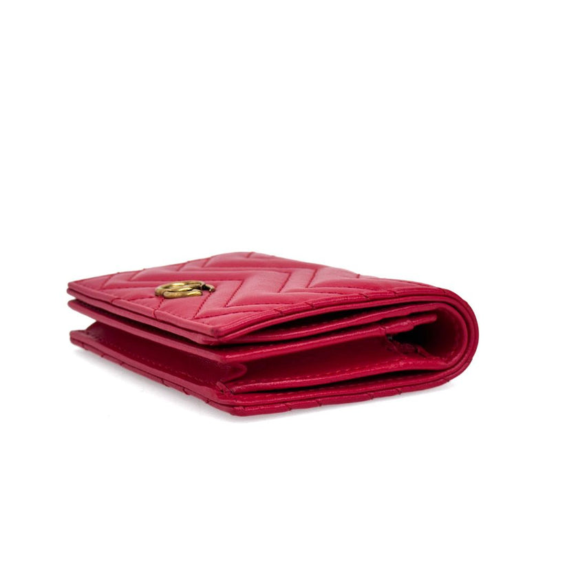 Gucci portafoglio compatto Marmont GG in pelle rossa