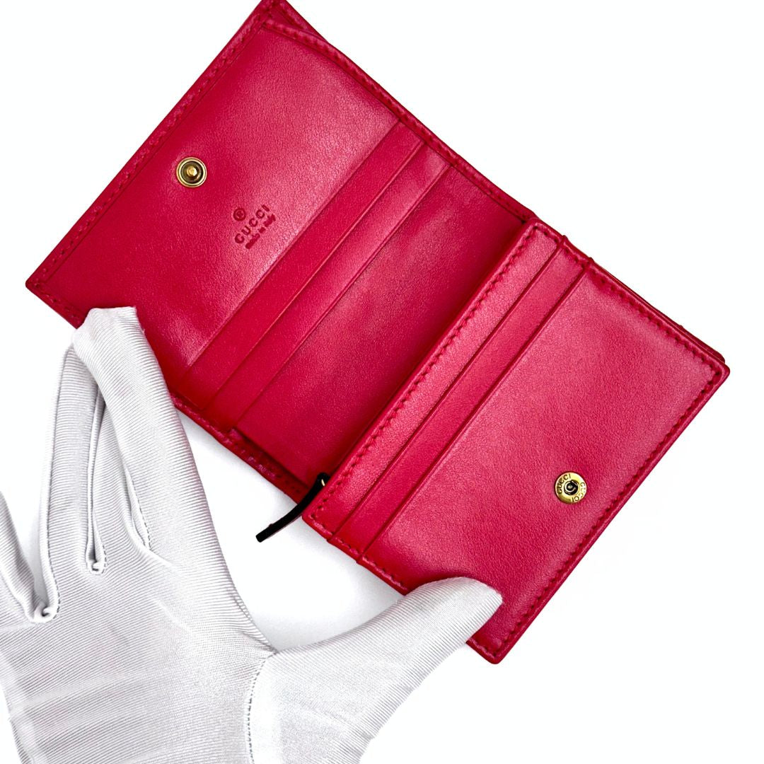 Gucci portafoglio compatto Marmont GG in pelle rossa