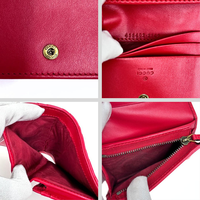Gucci portafoglio compatto Marmont GG in pelle rossa