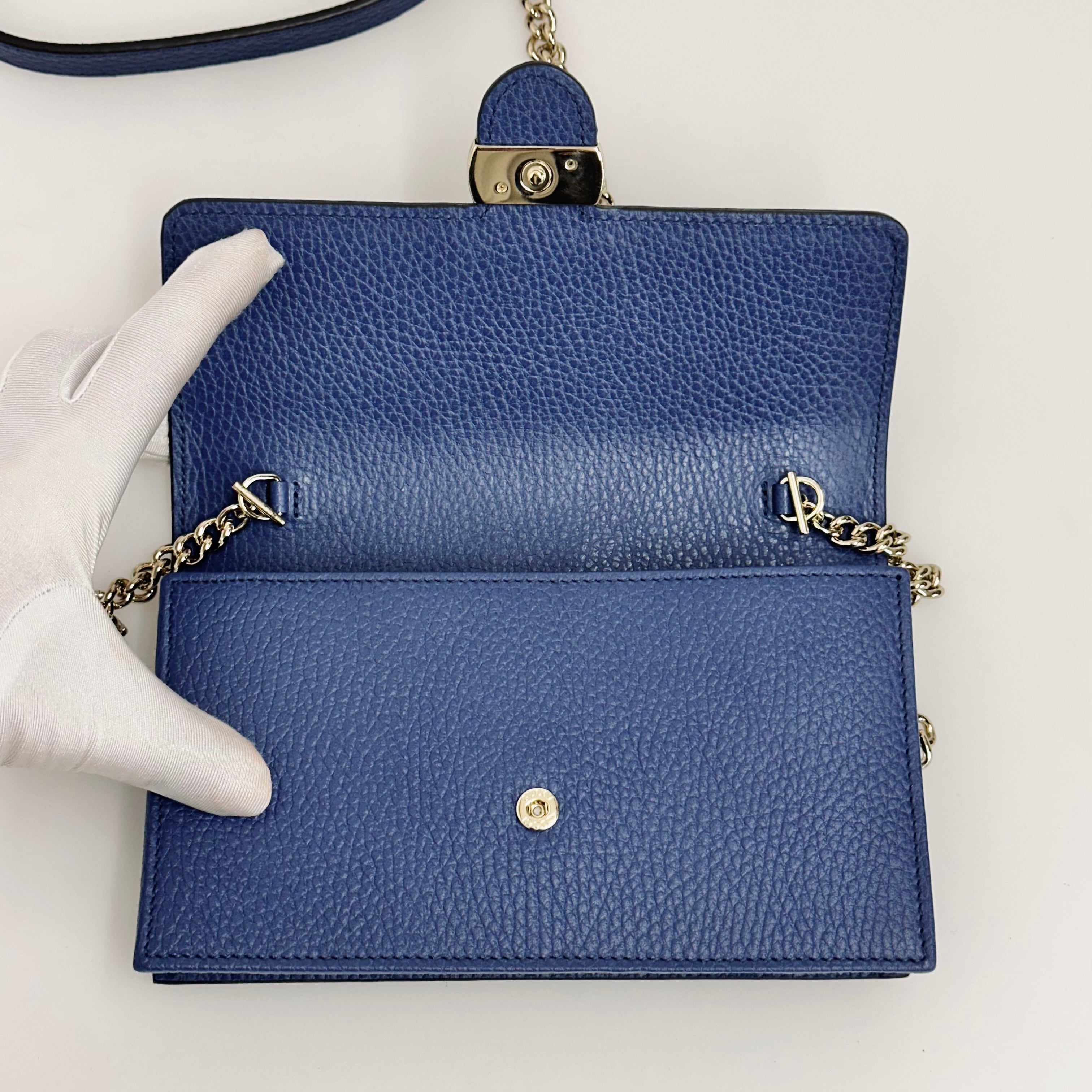 Borsa Gucci Wallet on Chain Interlocking in Pelle Avion