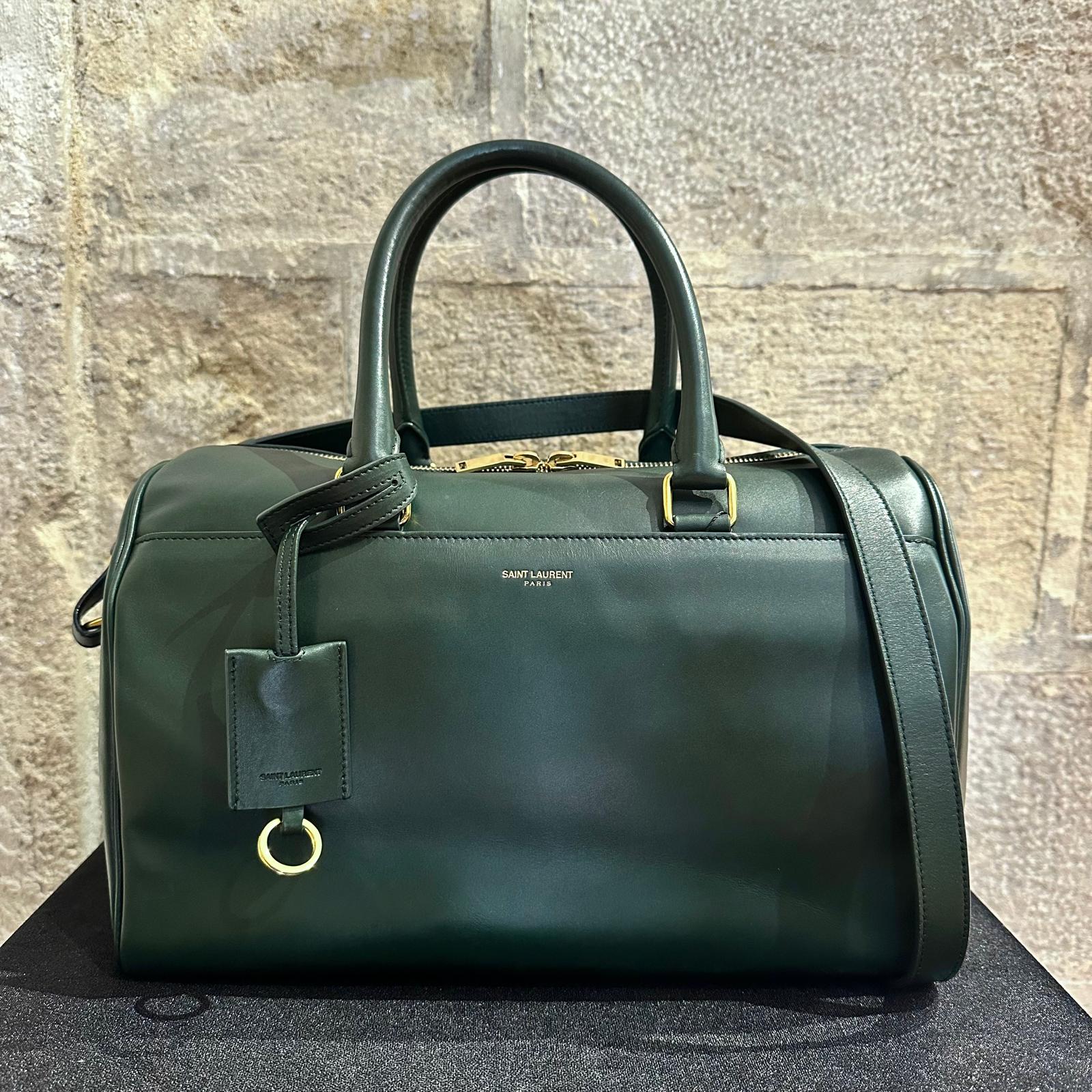 Borsa Saint Laurent Duffle Grande in Pelle Verde
