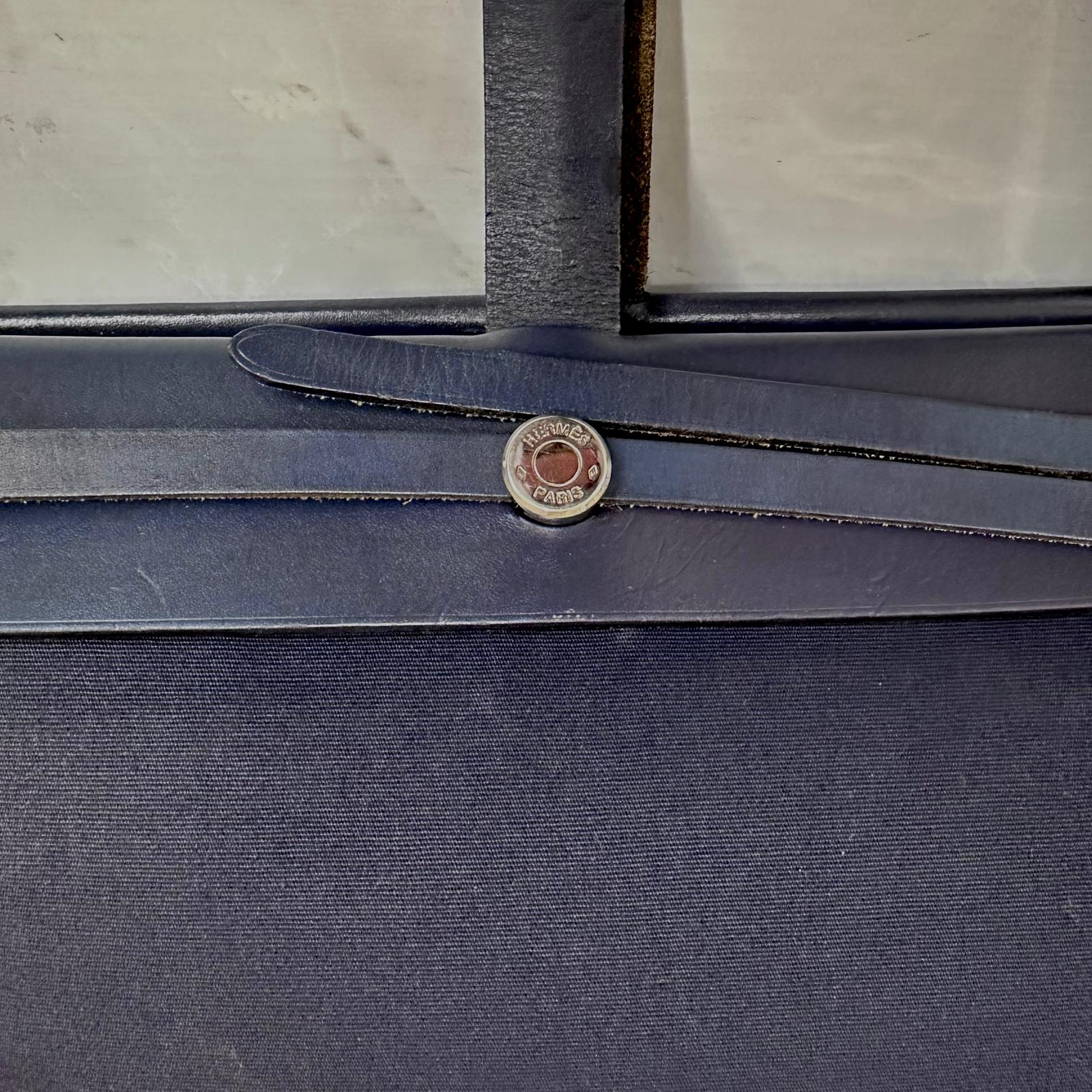 Borsa Hermès Herbag Zip MM in Tela Blu Navy e Pelle – Completa di Dustbag