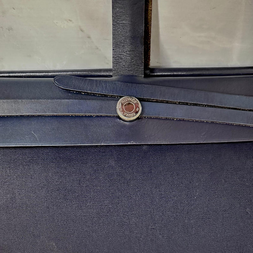 Borsa Hermès Herbag Zip MM in Tela Blu Navy e Pelle – Completa di Dustbag