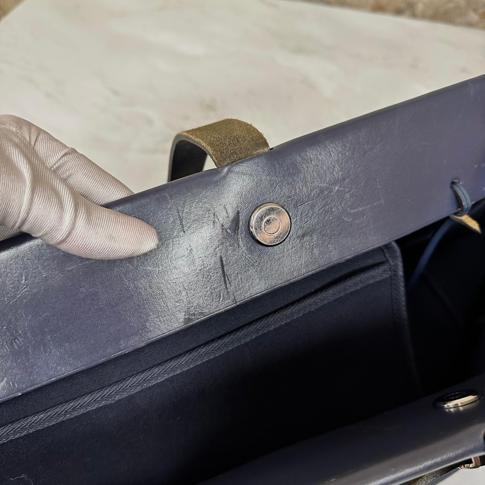 Borsa Hermès Herbag Zip MM in Tela Blu Navy e Pelle – Completa di Dustbag