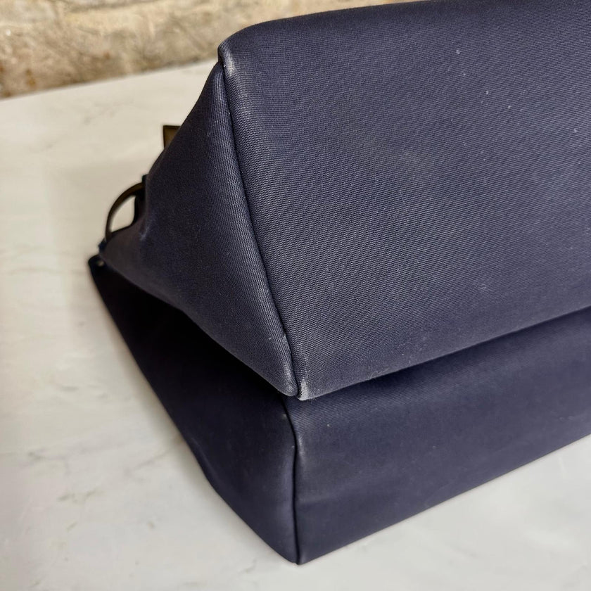Borsa Hermès Herbag Zip MM in Tela Blu Navy e Pelle – Completa di Dustbag