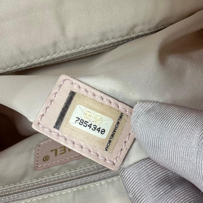 Chanel Borsa Shopper Linea Viaggio in Jacquard Rosa Anni 2000