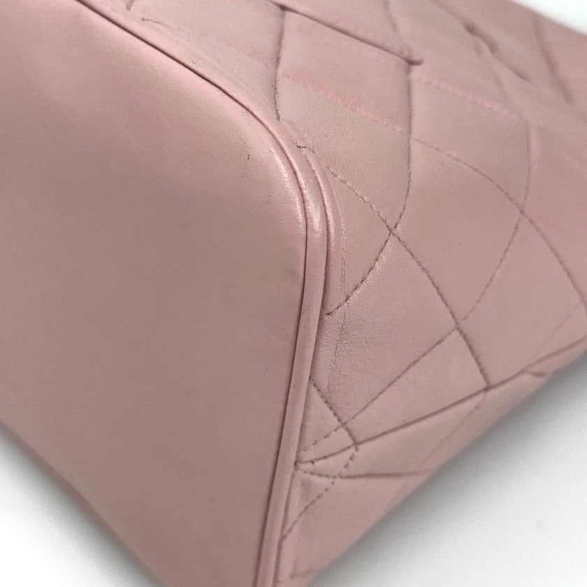 Chanel Borsa Vintage a Mano Medaillon in Pelle di Agnello Rosa