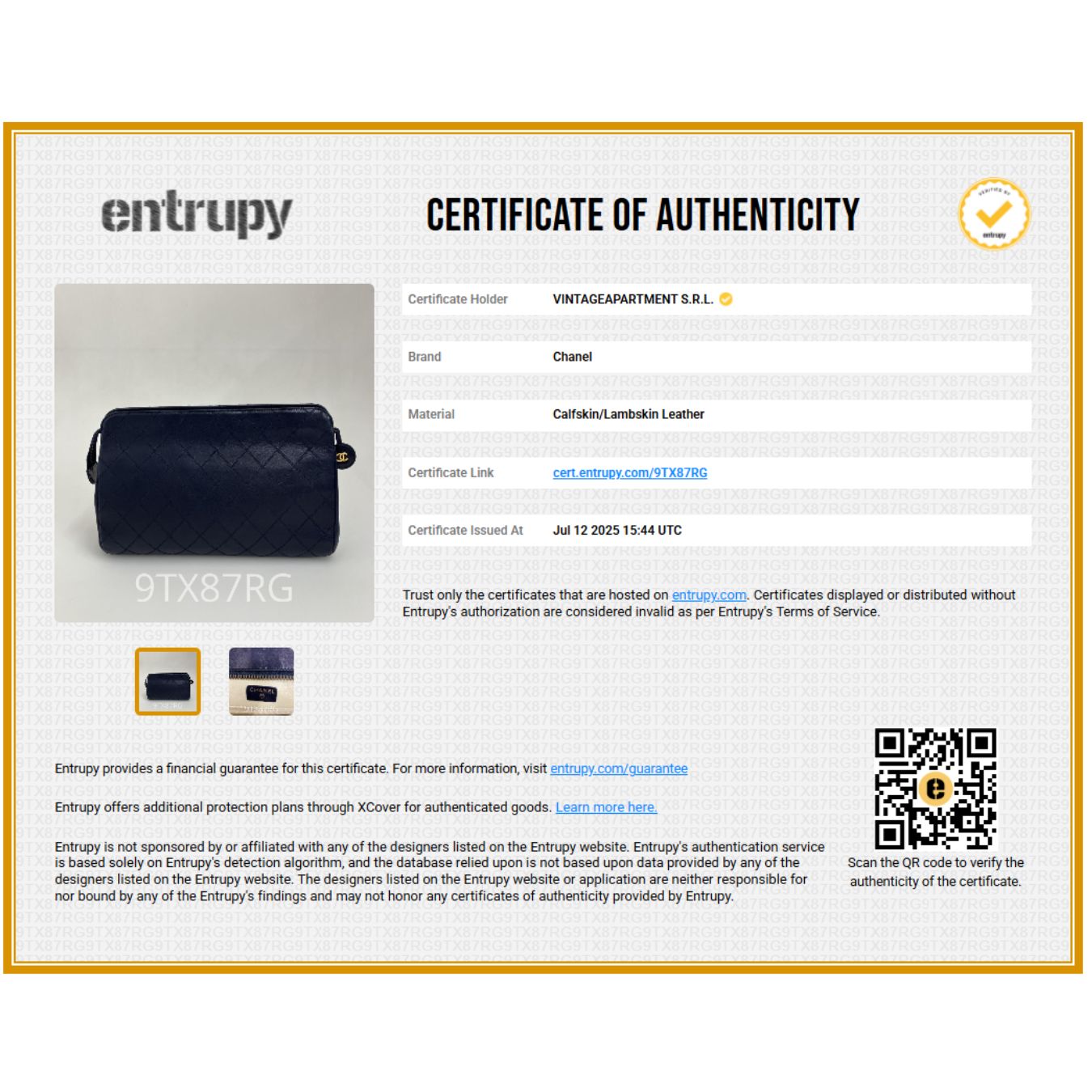 Chanel Pochette Vintage in Pelle Trapuntata Blu Navy