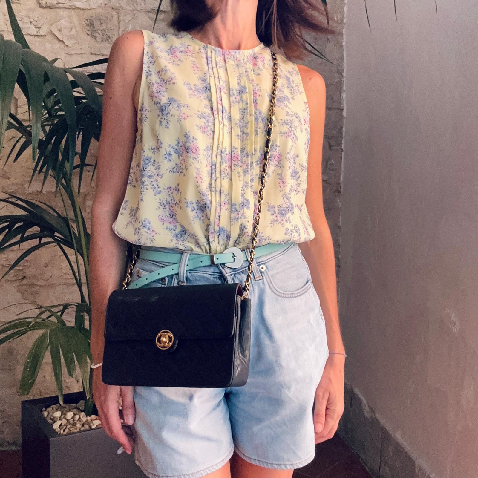 Chanel Vintage Single Flap in Pelle Nera con Hardware Dorato