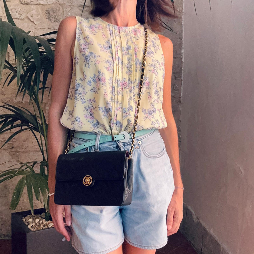 Chanel Vintage Single Flap in Pelle Nera con Hardware Dorato