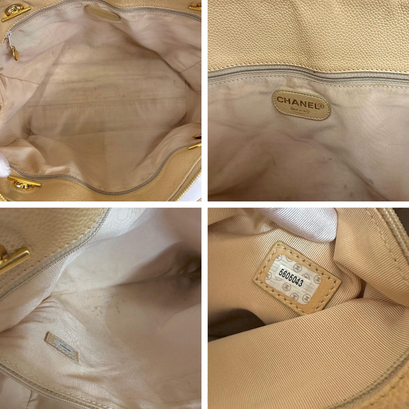 Chanel Maxi Borsa a Spalla Anni ’90 in Pelle Caviar Beige