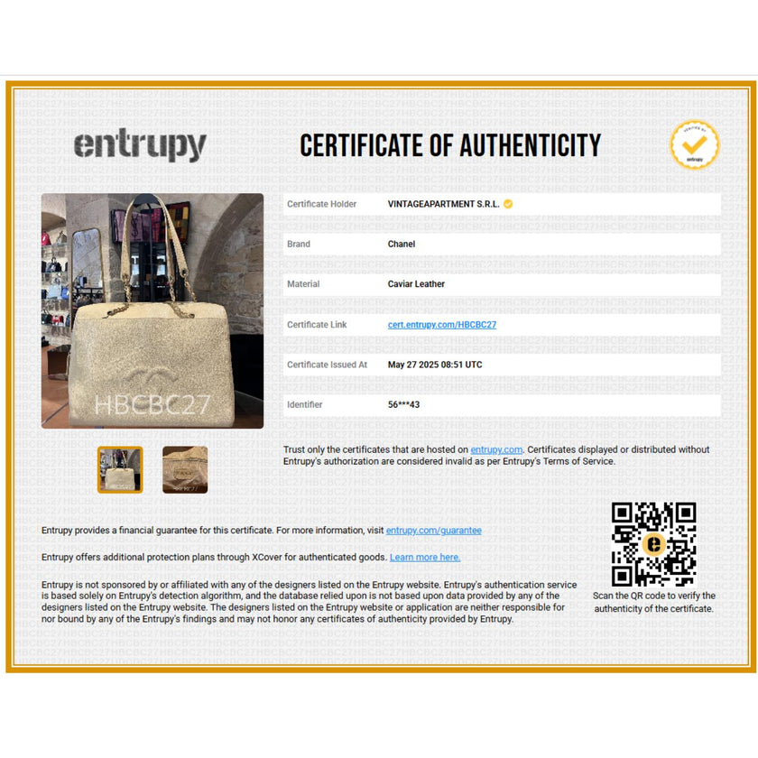 Chanel Maxi Borsa a Spalla Anni ’90 in Pelle Caviar Beige