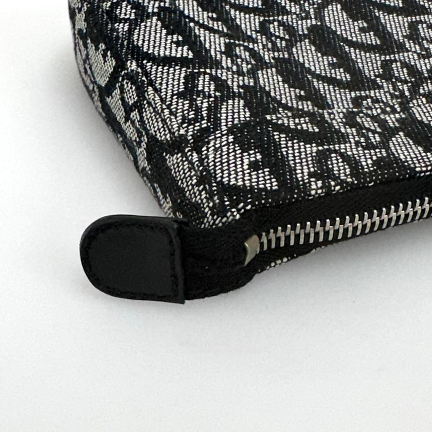 Christian Dior Pochette Trotter in Tela Monogram Blu e Pelle Nera