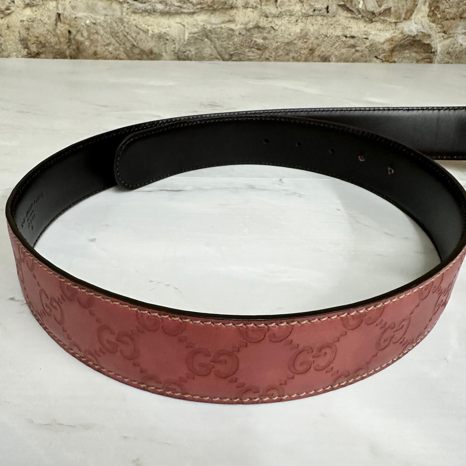 Cintura Gucci GG in Pelle Rosa Mis. 90