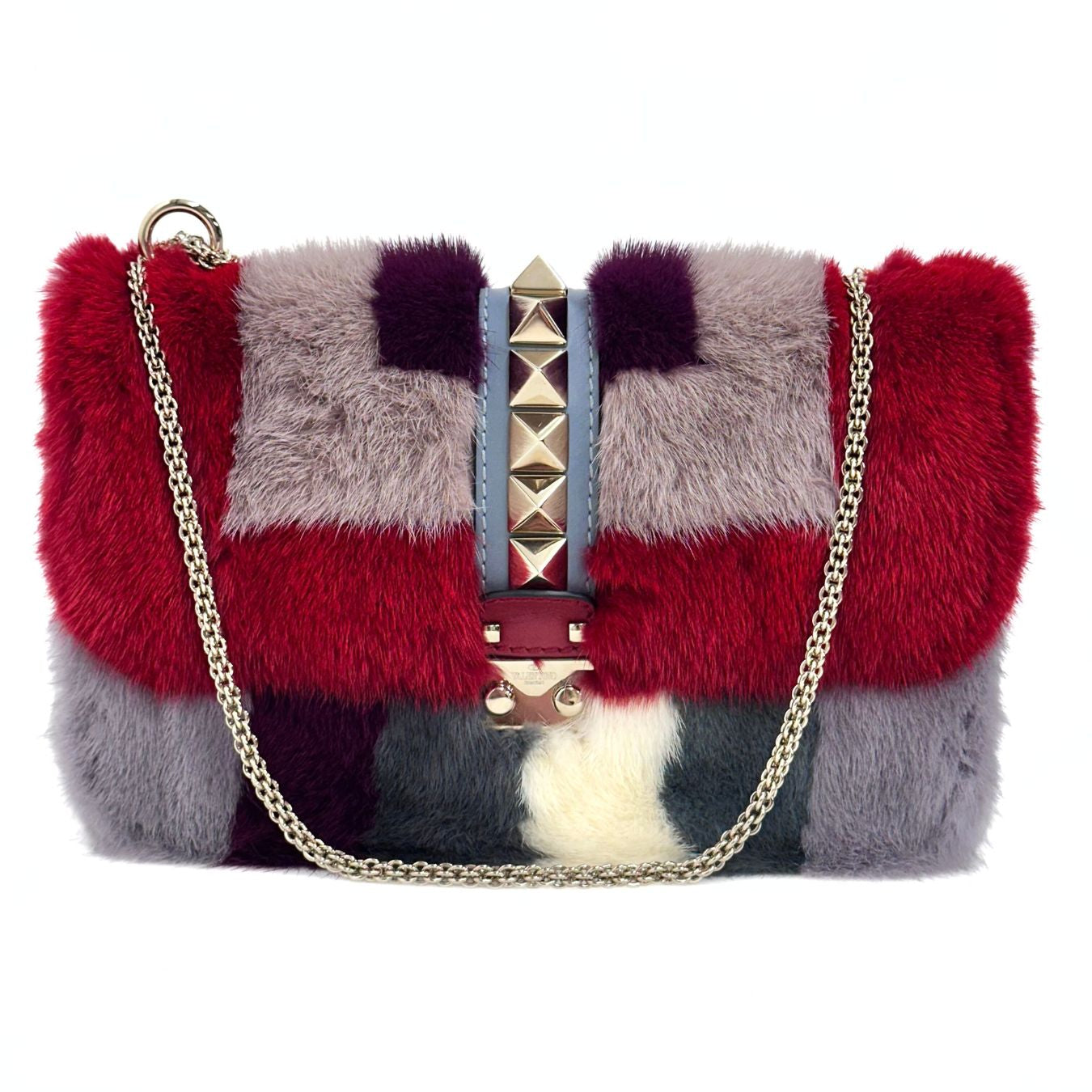 Valentino Maxi bag rock in lapin e pelle multicolore