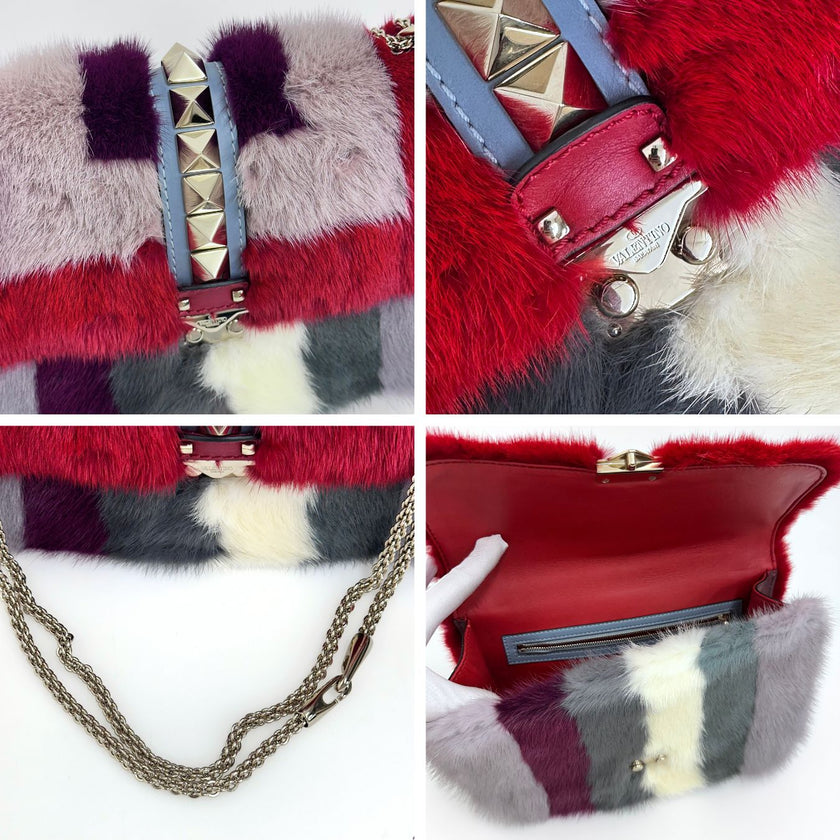 Valentino Maxi bag rock in lapin e pelle multicolore