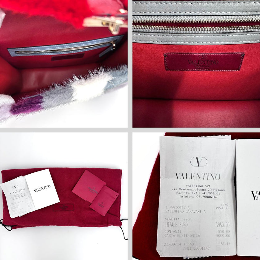 Valentino Maxi bag rock in lapin e pelle multicolore