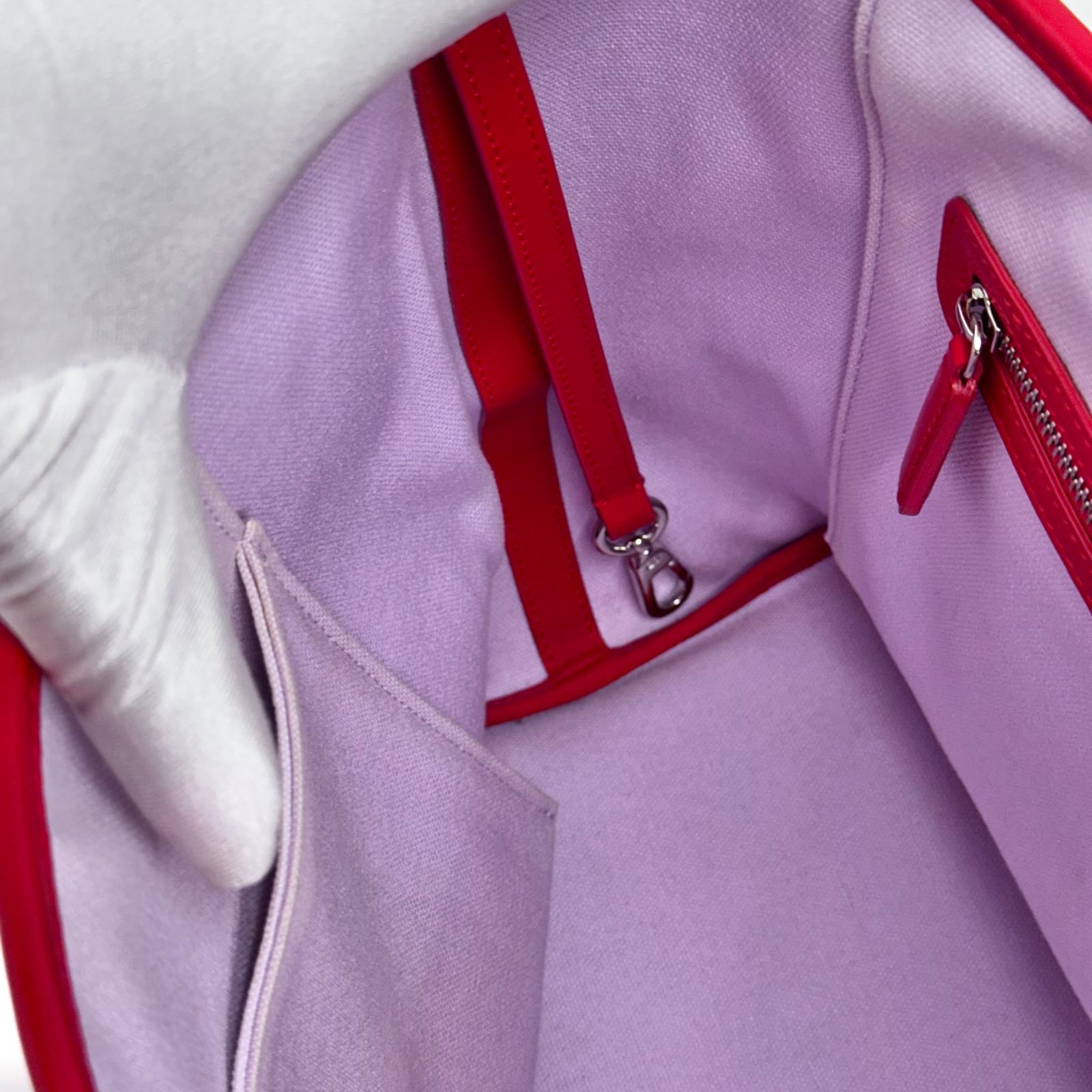 Dior Borsa Panarea Tote in tela Cannage rosso corallo