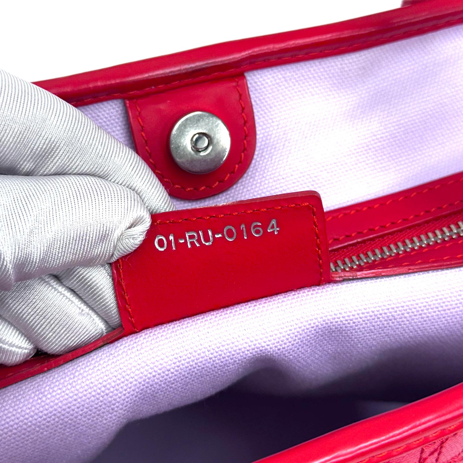 Dior Borsa Panarea Tote in tela Cannage rosso corallo