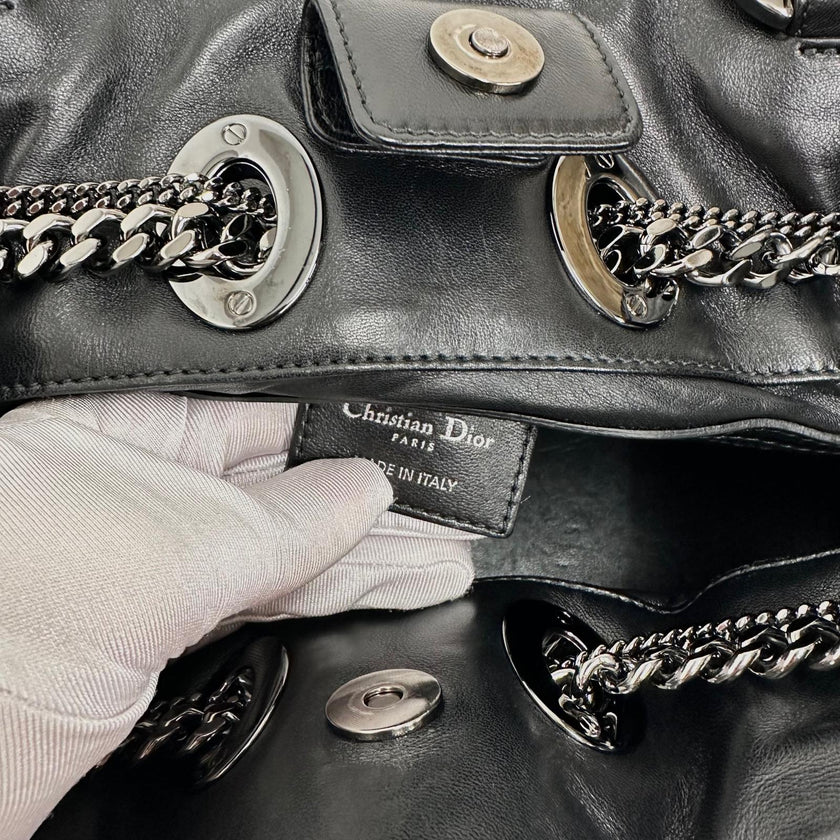 Dior Borsa Panarea Cannage Nera con catena e lucchetto