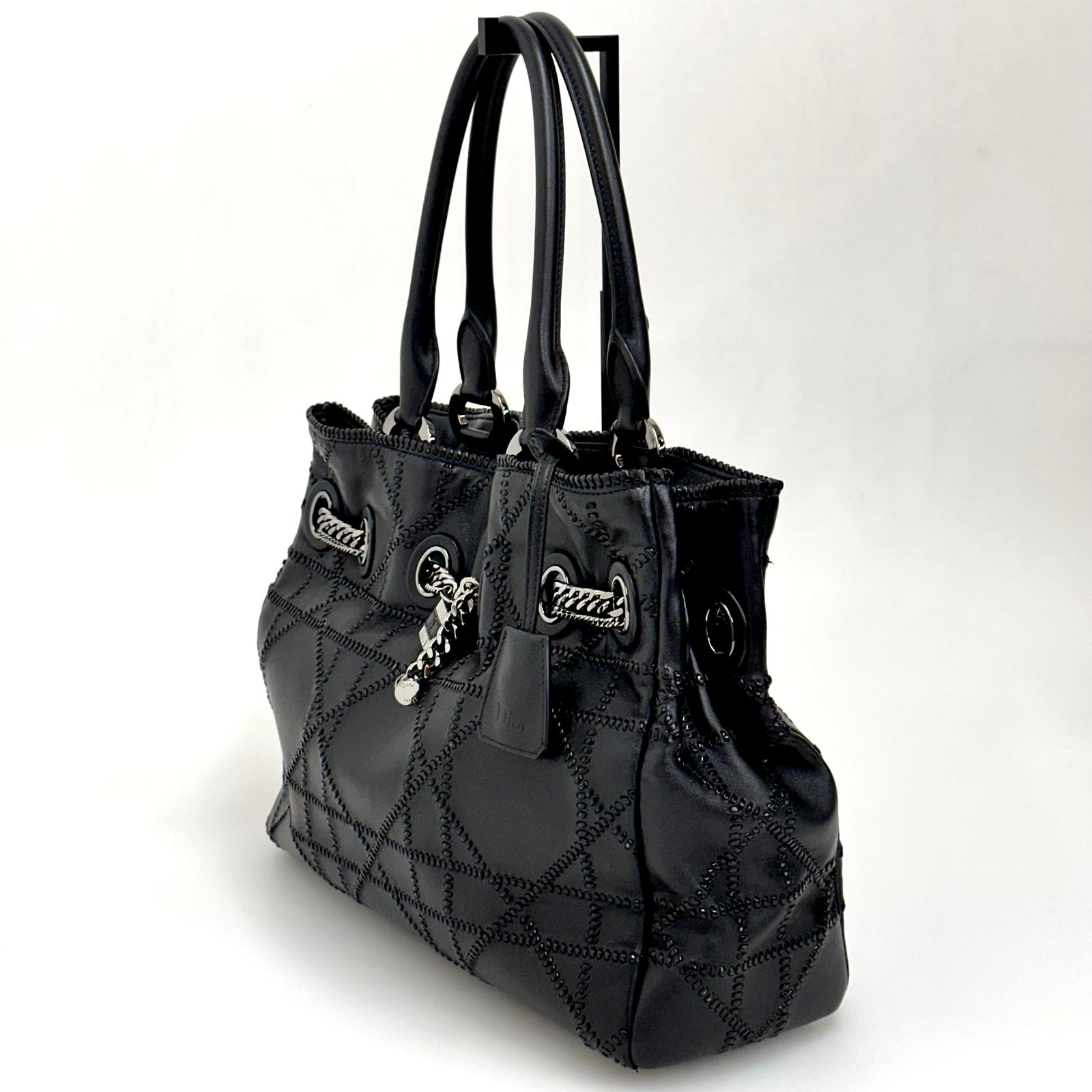 Dior Borsa Panarea Cannage Nera con catena e lucchetto