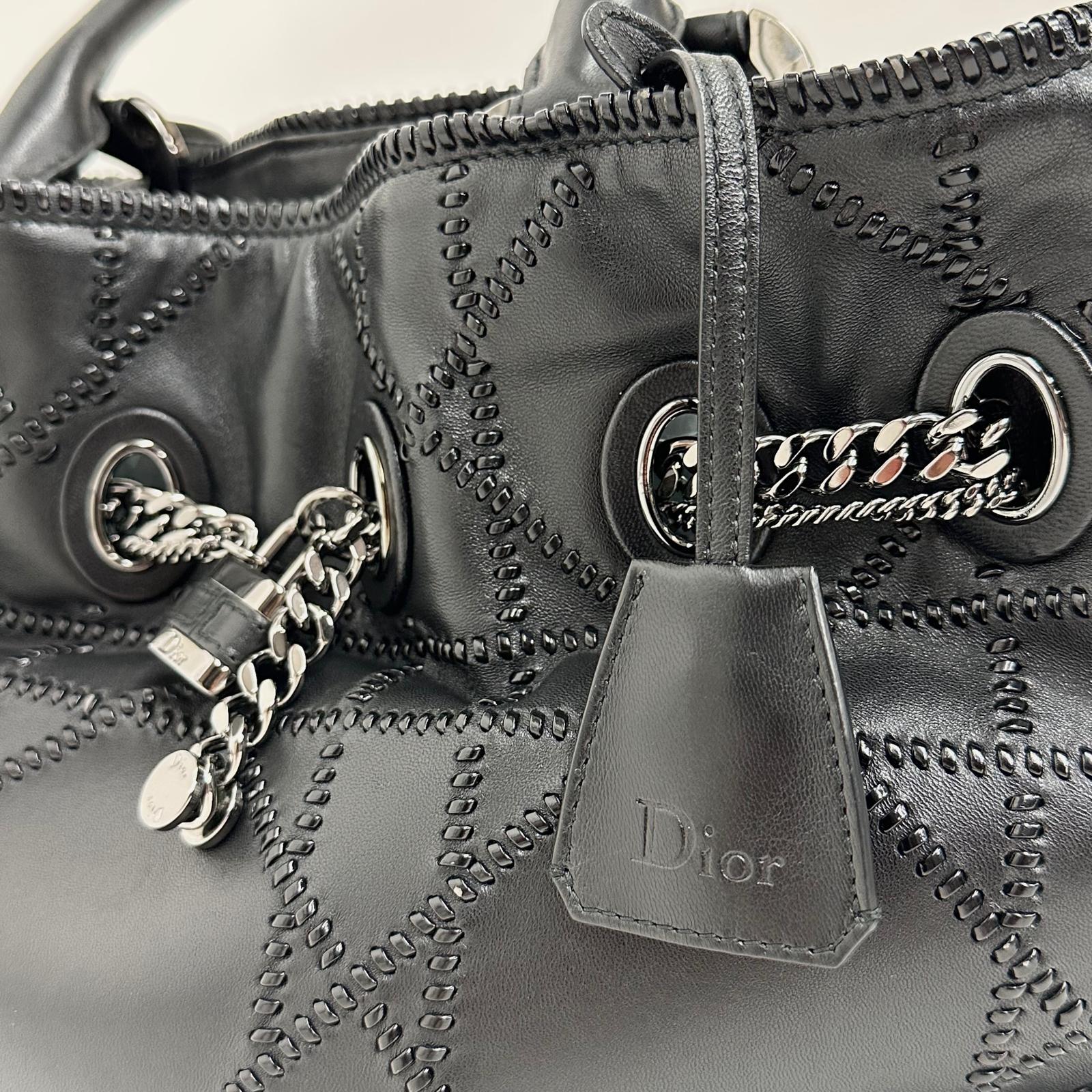 Dior Borsa Panarea Cannage Nera con catena e lucchetto