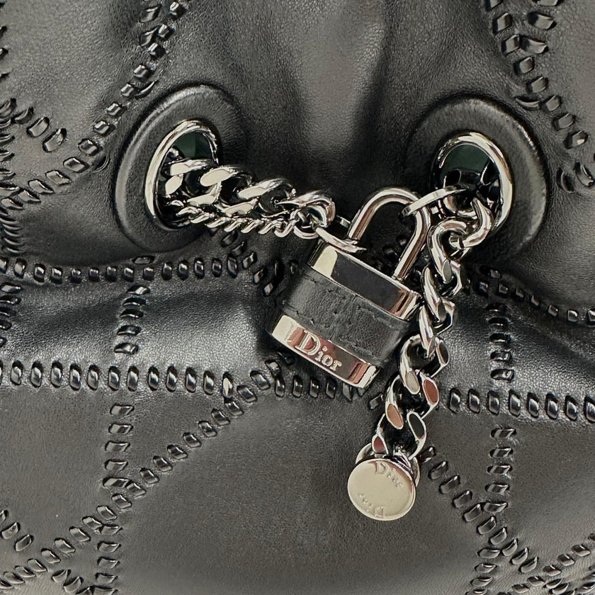 Dior Borsa Panarea Cannage Nera con catena e lucchetto